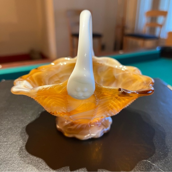 Vintage Swirl Marble Glass Candy, Trinket, compote Dish by Imperial Glass - Picture 1 of 11